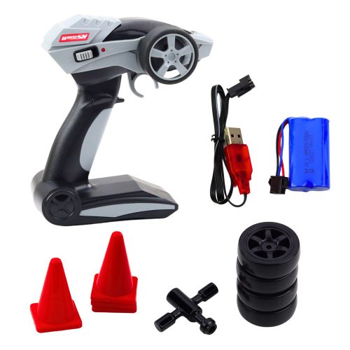 Drift autóverseny távirányítós ezüst 30km/h 1:16