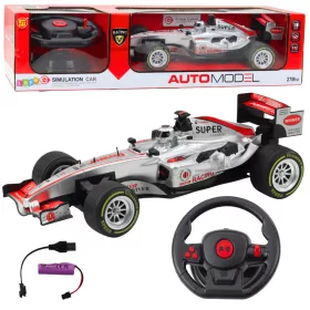   A távirányítós RC Racer kormánykerék lámpái 1:12 ezüst hangzásúak