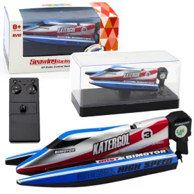 Távirányítós RC motorcsónak kék-ezüst 14cm