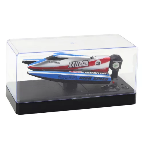 Távirányítós RC motorcsónak kék-ezüst 14cm