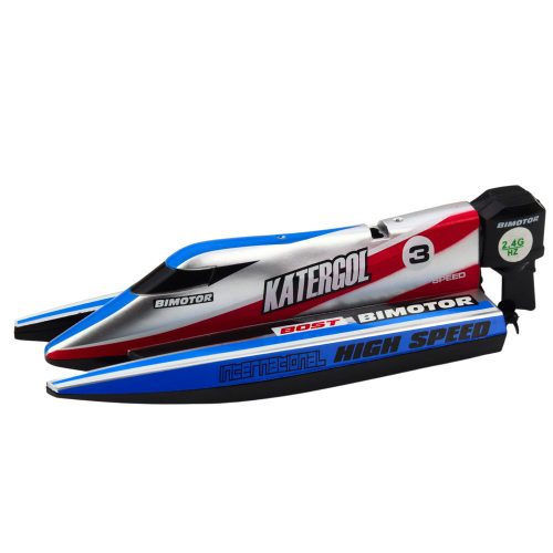 Távirányítós RC motorcsónak kék-ezüst 14cm