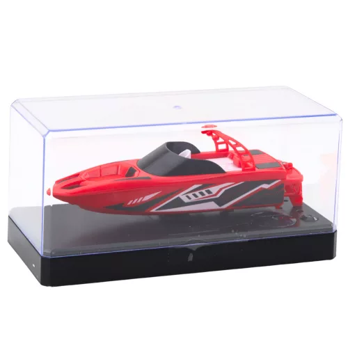 Távirányítós RC motorcsónak fehér és piros 15cm