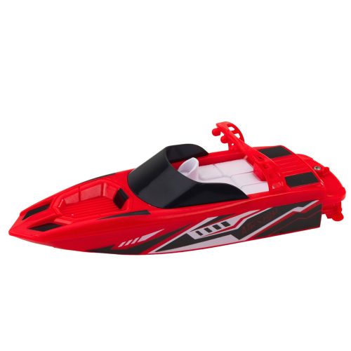 Távirányítós RC motorcsónak fehér és piros 15cm