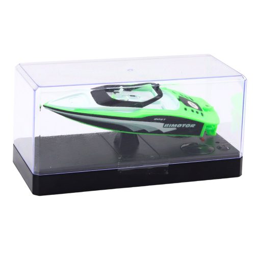 Távirányítós RC motorcsónak fehér-zöld 15cm