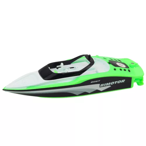 Távirányítós RC motorcsónak fehér-zöld 15cm