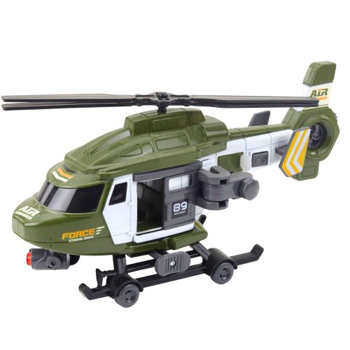 Katonai helikopter horog hordágy fényei khaki hangok 1:16