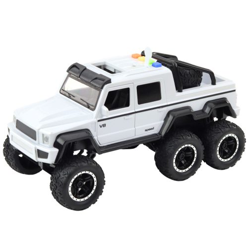 Off-road autó súrlódó meghajtó lámpák hangok Pearl White 6x6 1:16