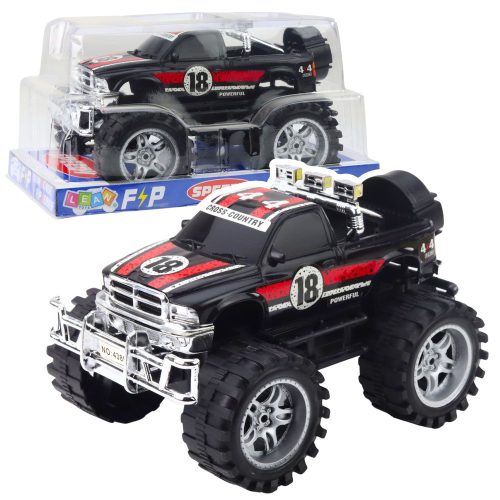 Hátsókerék-hajtású terepjáró, piros és fekete