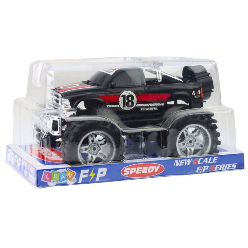 Hátsókerék-hajtású terepjáró, piros és fekete