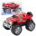 Hátsókerék-hajtású terepjáró nagy kerekekkel, piros 27cm