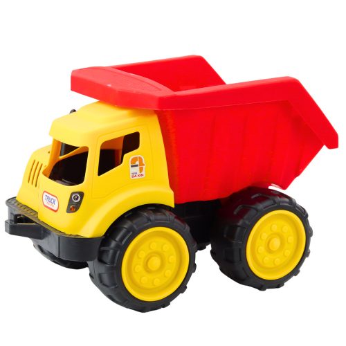 Nagy billenőkocsi gyerekeknek homokos építőipari járműhöz, piros-sárga