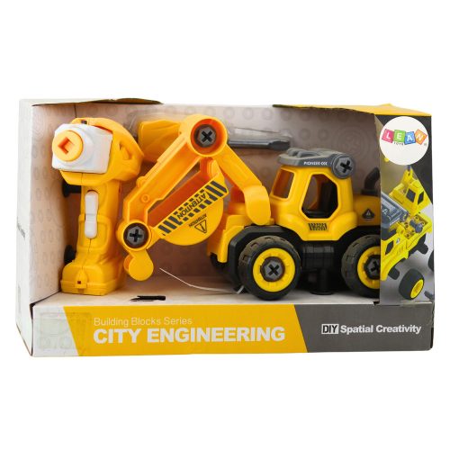 Távirányított csavarhúzó RC exkavátor sárga 2 az 1-ben