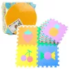 Puha Puzzle Mat Oktató EVA hab Gyümölcsök Édesség Színes 16 db.