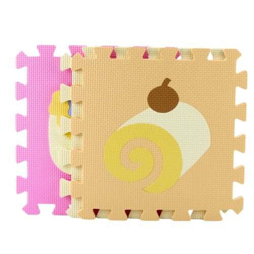 Puha Puzzle Oktatószőnyeg EVA Hab Gyümölcsök Édesség Pasztell 16 db.