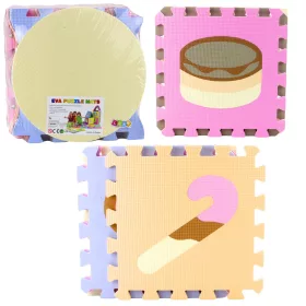 Puha Puzzle Oktatószőnyeg EVA Hab Pasztell Állatok 16 db.