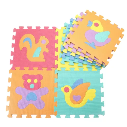 Puha Puzzle Oktatószőnyeg Állatok EVA hab Színes 9 db.