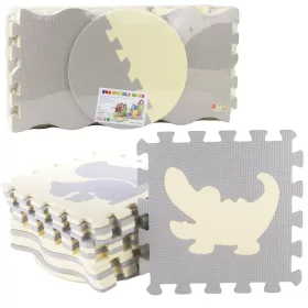   Puha Puzzle Oktatószőnyeg Járószőnyeg EVA hab bézs szürke 25 db.