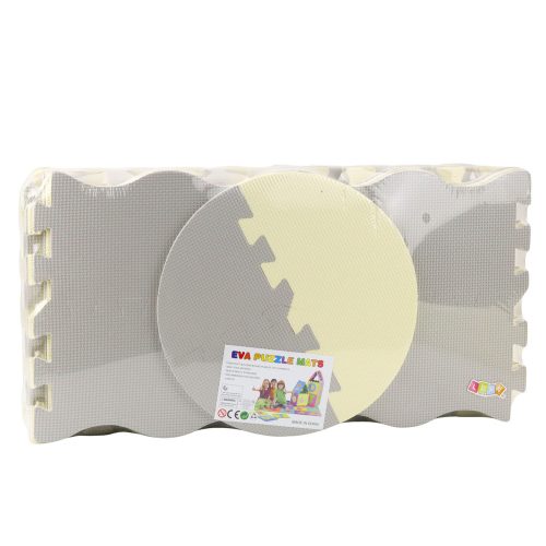 Puha Puzzle Oktatószőnyeg Járószőnyeg EVA hab bézs szürke 25 db.