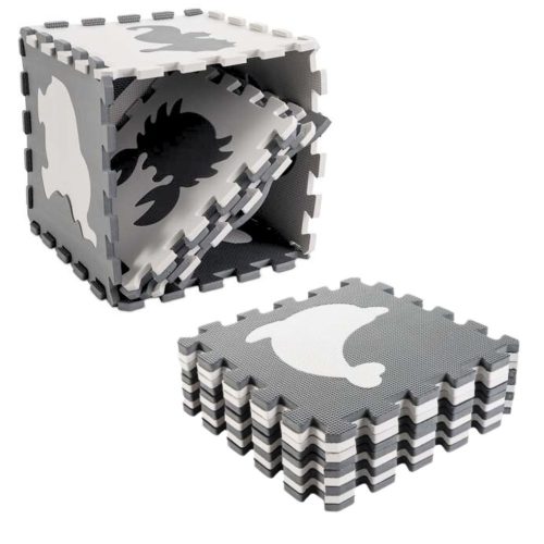 Puha Puzzle Oktatószőnyeg Dinosaurs EVA Hab Bézs Szürke 9 db.