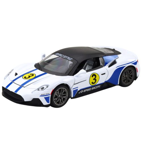 Fém sportautó lámpák hangjai Hajtás fehér 1:22