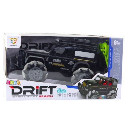 RC terepjáró autós távirányítós 360°-os elforgatás 1:12 fekete