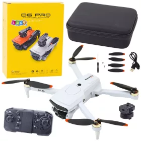 Drone D6 PRO kamera LED Lights App világosszürke