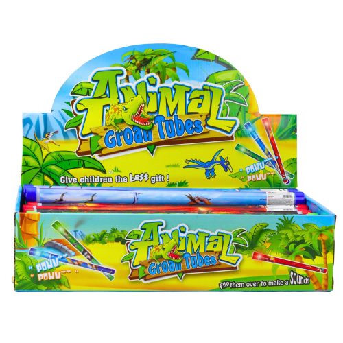 Dinoszaurusz témájú hangcső fényeffektusokkal, 36 db-os készlet