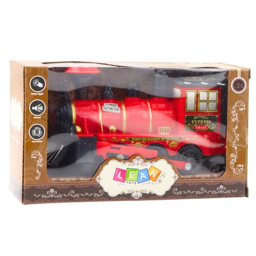 A klasszikus elektromos mozdony lámpái vörösen szólnak