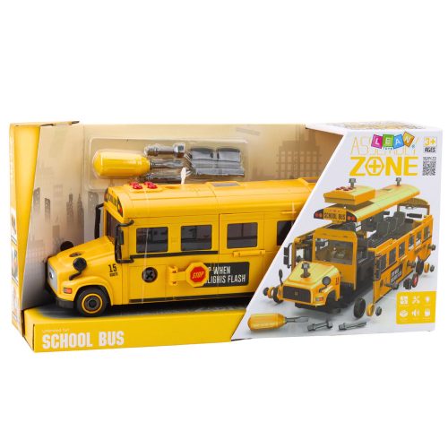 Iskolabusz esztergáláshoz barkácskészlet sárga 48 db.