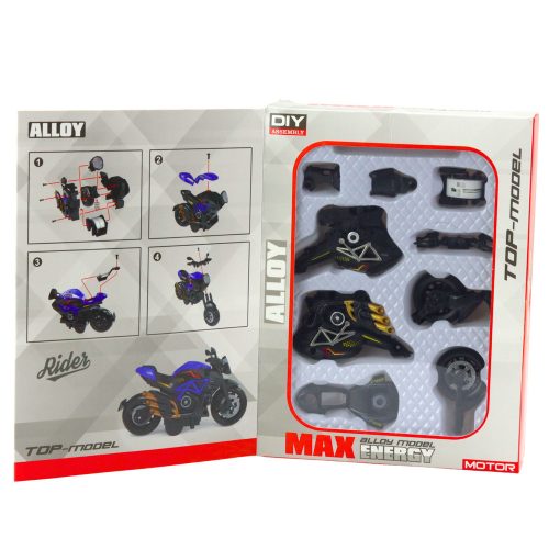 Motorkerékpár összeszereléshez csavaros fém 1:14 barkács arany elemek, fekete