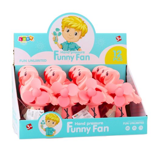 Kerékes kézi ventilátor mechanikus gyerekeknek Flamingo Pink