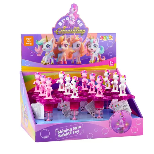 Szappanbuborékok Unikornis Forgó Virág LED lámpa 20cm Mix