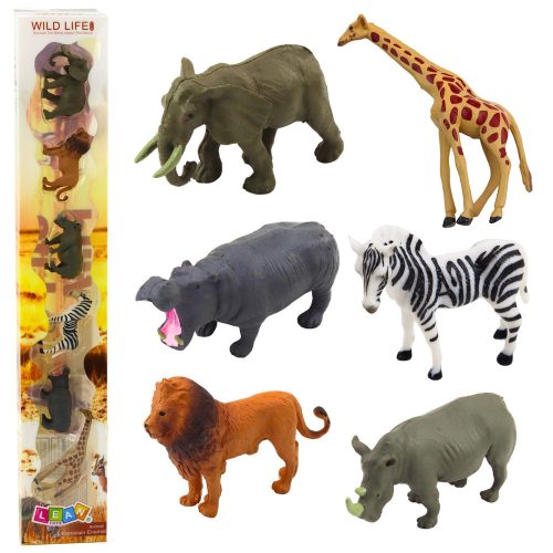 Minifigurák készlet Vadállatok Zsiráf Zebra Oroszlán 6-8cm 6db