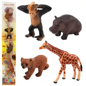   Minifigurák készlet Vadállatok csimpánz zsiráf 6-9cm 4db