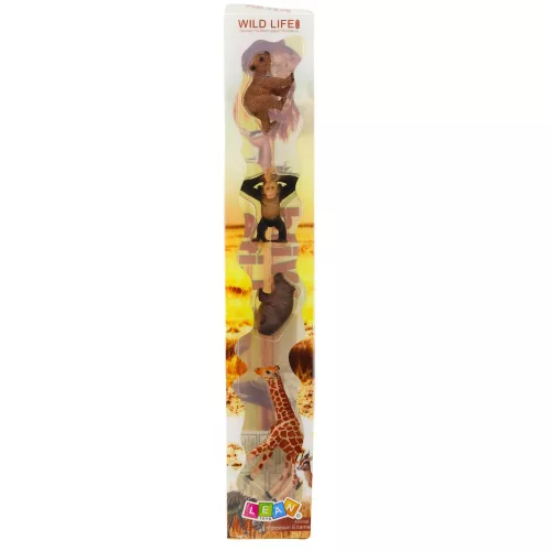 Minifigurák készlet Vadállatok csimpánz zsiráf 6-9cm 4db