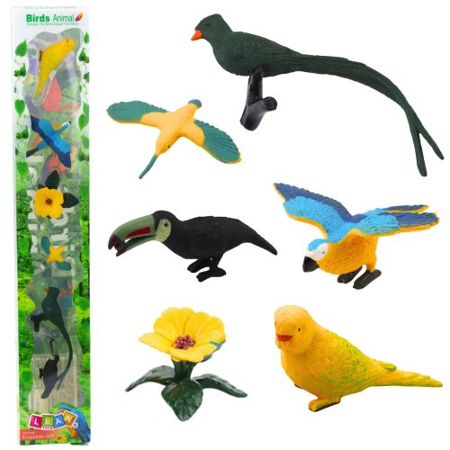 Mini figurák készlet Exotic Birds Hibiszkusz sárga 4-11cm 6db