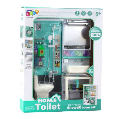 Játék Fürdőszoba Zuhanyzó Mosogató WC Fények Hangok Tartozékok