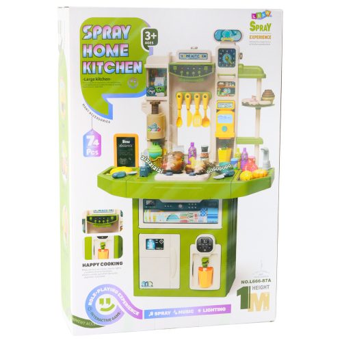 Gyerekkonyha Kiegészítőkkel Mosogató cirkulációs Pár Fényhangok 71db