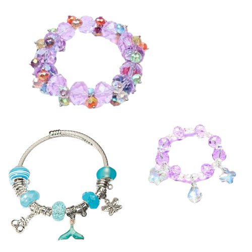 Szépségkészlet Ékszer karkötő Gyöngyök Hajtű Sellőfarok 48db