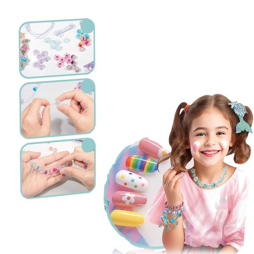 Szépségkészlet Ékszer karkötő Gyöngyök Hajtű Sellőfarok 48db