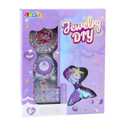 Szépségkészlet Ékszer karkötő Gyöngyök Hajtű Sellőfarok 48db