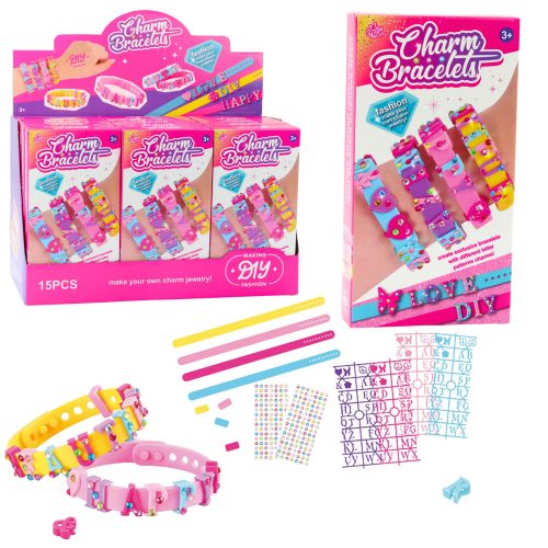 DIY karkötő szett Letter Charms 4 állítható karkötő