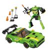 Építőblokkok Autó Robot 2in1 Sárga-Zöld Meghajtás 352 db.