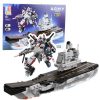 Építőtégla Hajó Repülőgép-hordozó Robot 2 az 1-ben 737 db.