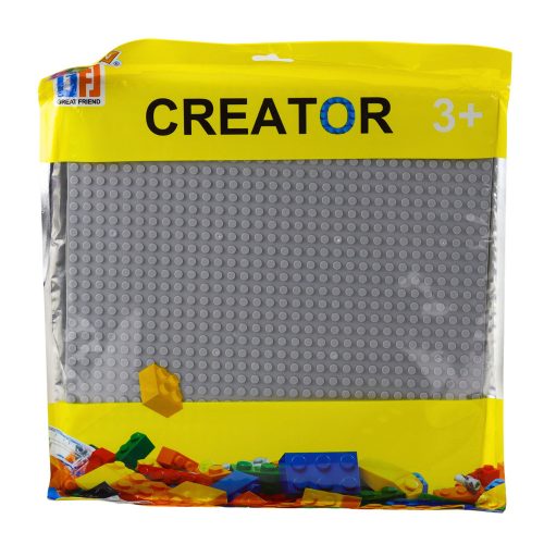 Építőlap építőkockákhoz Szürke 25,5 x 25,5 cm