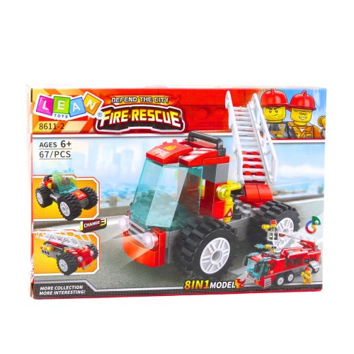 Építőtégla Tűzoltóautó létrával 67 db.