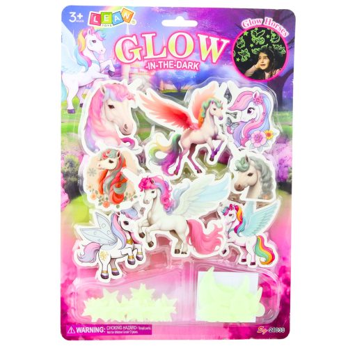 Fluoreszkáló fali matricák Unikornis csillagok