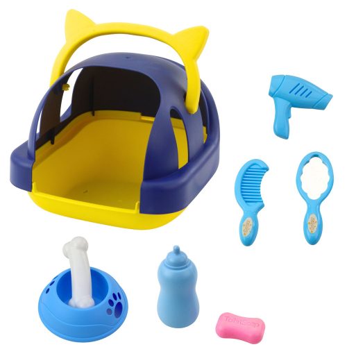 Interaktív plüss kutyasétáltató és ugató hordozótartozékok szürke és fehér