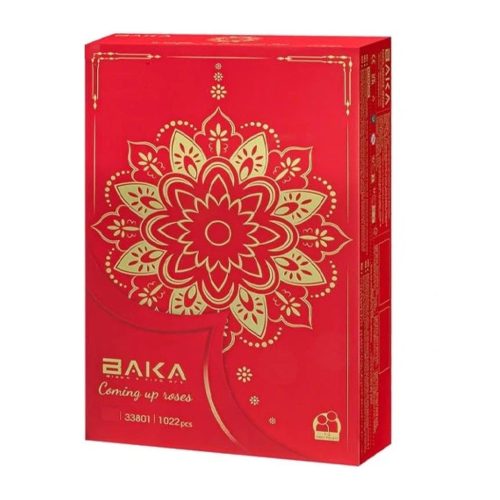 Építőelemek Rózsacsokor vázában Fehér Piros 1022 db.