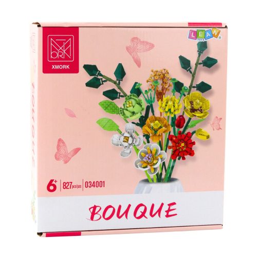 Építőkockák Dekoratív színes virágcsokor 827 db.